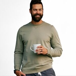 Free Fly Heritage Fleece Crew Sweater Olive Men's Large